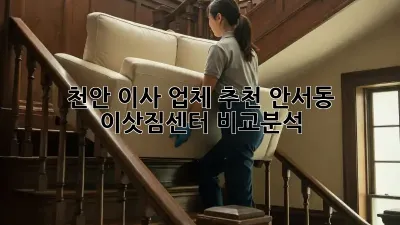 천안 이사 업체 추천: 안서동 이삿짐센터 비교분석