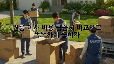 원룸 이사, 비용 꼼꼼히 비교하고 똑똑하게 줄이자!